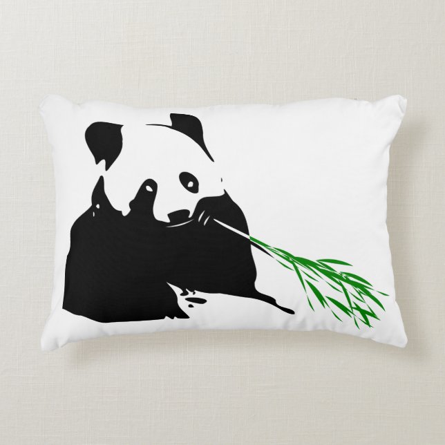 Panda Bären Design. Zierkissen (Vorderseite)