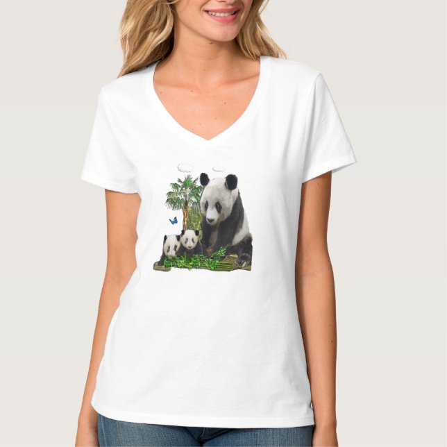 Panda Bären-Designs T-Shirt (Vorderseite)