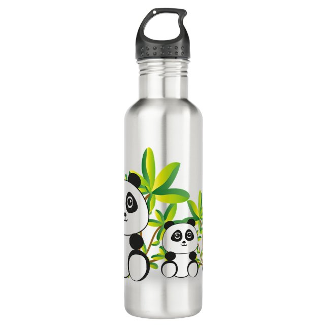 Panda-Bären Edelstahlflasche (Vorderseite)