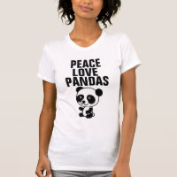 Panda Bären T - Shirt, Peace Liebe