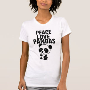 Panda Bären T - Shirt, Peace Liebe T-Shirt