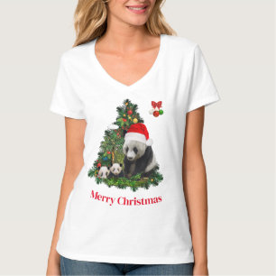 Panda Bären Weihnachten T-Shirt