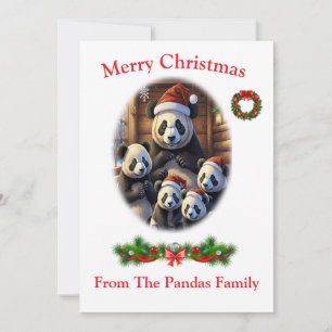 Panda-Bären-Weihnachtskarten Einladung