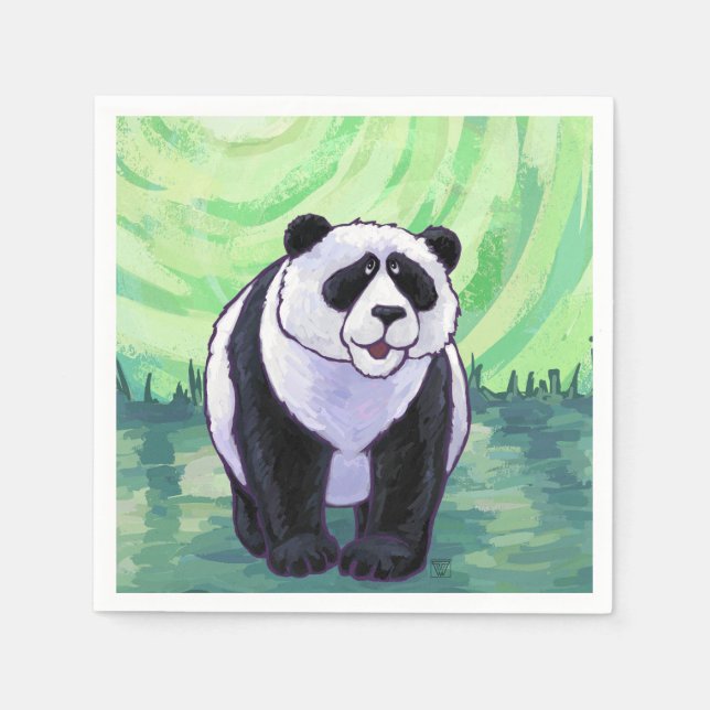 Panda Bärengeschenke und Zubehör Serviette (Vorderseite)