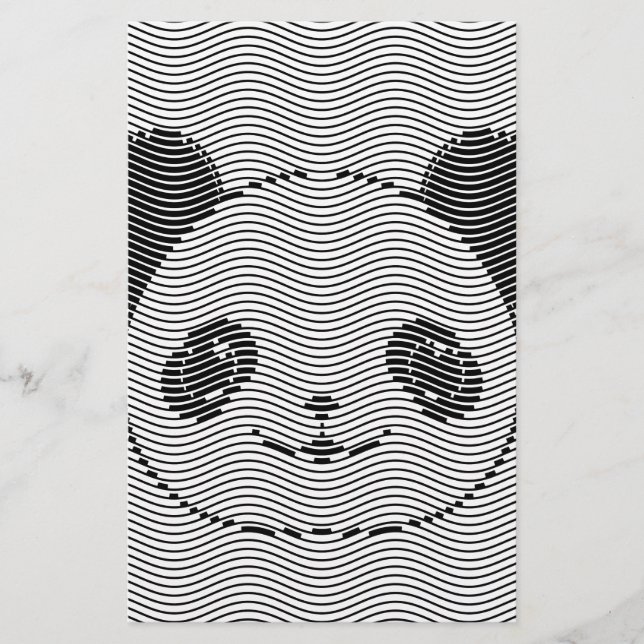Panda Bärengesicht auf Wellenmuster (Vorderseite)