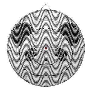 Panda Bärengesicht auf Wellenmuster Dartscheibe