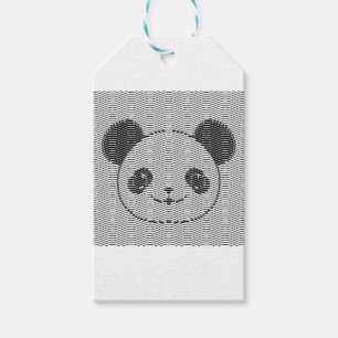 Panda Bärengesicht auf Wellenmuster Geschenkanhänger