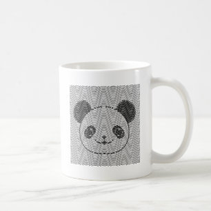 Panda Bärengesicht auf Wellenmuster Tasse