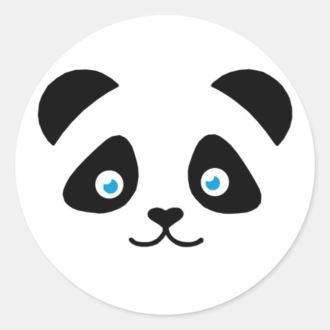 Panda Bärengesicht Runder Aufkleber (Vorderseite)
