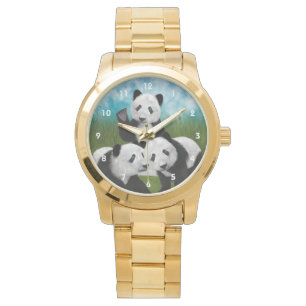 Panda-Bärenjungs-Liebe Armbanduhr