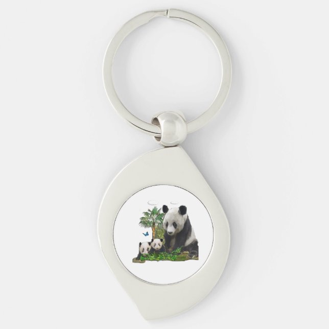 Panda-Bärenkunst Schlüsselanhänger (Vorderseite)