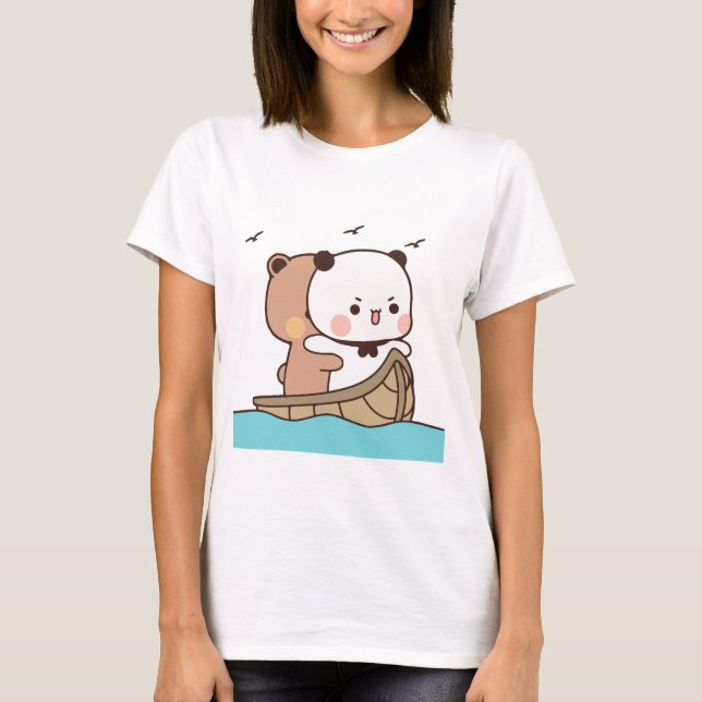 Panda Bärenpaar, Niedliche Bubu und Dudu-Schläger  T-Shirt (Vorderseite)