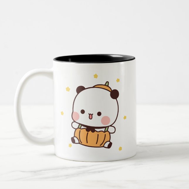 Panda Bärenpaar, Niedliche Bubu und Dudu-Schläger  Zweifarbige Tasse (Links)