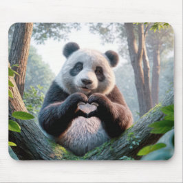 Panda Bärenpaare in Herzform Mousepad