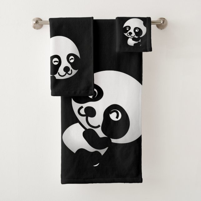 Panda-Bärn-Badezimmer-Tuch-Set Badhandtuch Set (Insitu)