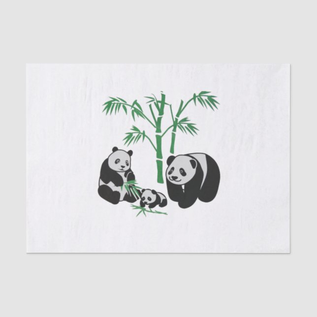 Panda-Bärn-Familie Seidenpapier (Vorderseite)