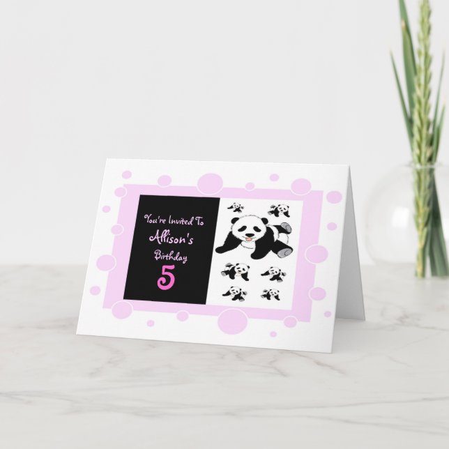 Panda-Bärn-Geburtstags-Einladung Einladung (Vorderseite)