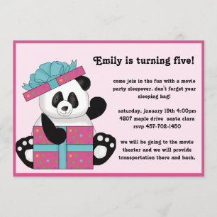 Panda-Bärn-Geburtstags-Einladung Einladung