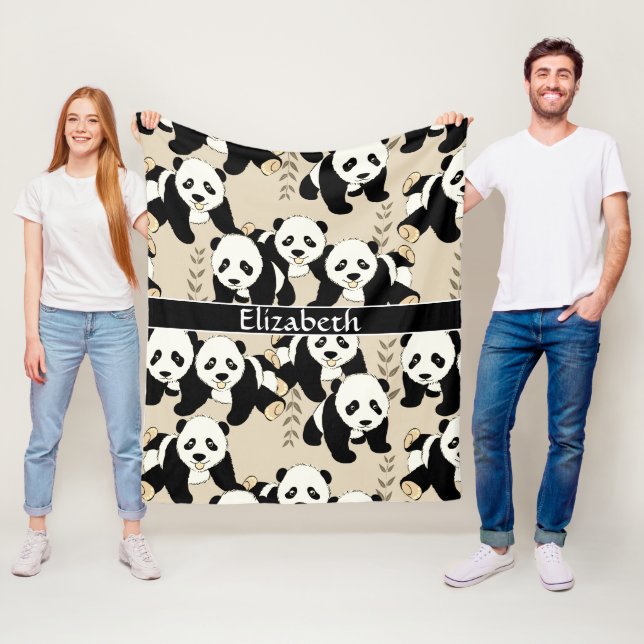 Panda-Bärn-Grafik personifizieren größeres Fleecedecke (Beispiel)
