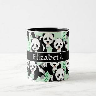 Panda-Bärn-grafisches Muster personifizieren Zweifarbige Tasse