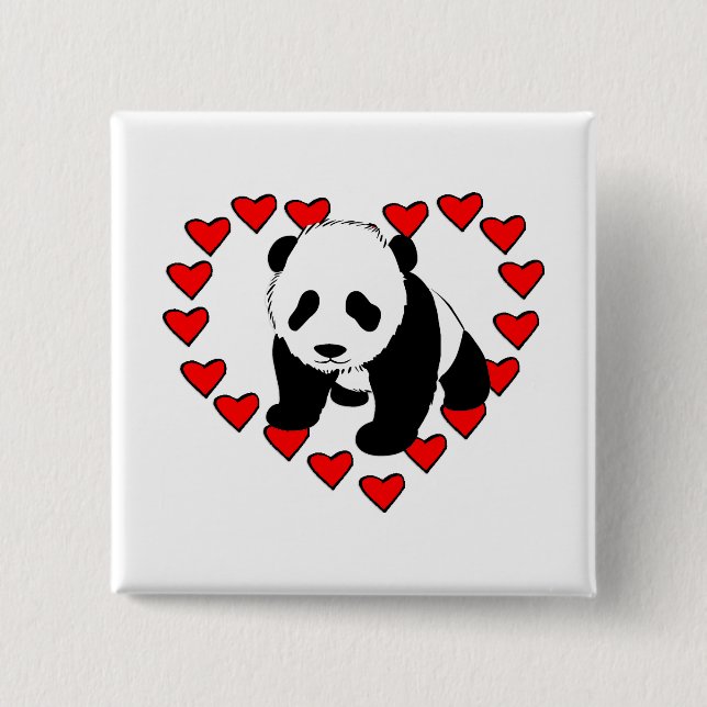 Panda-Bärn-Liebe Button (Vorderseite)