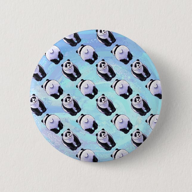Panda-Bärn-Muster Button (Vorderseite)