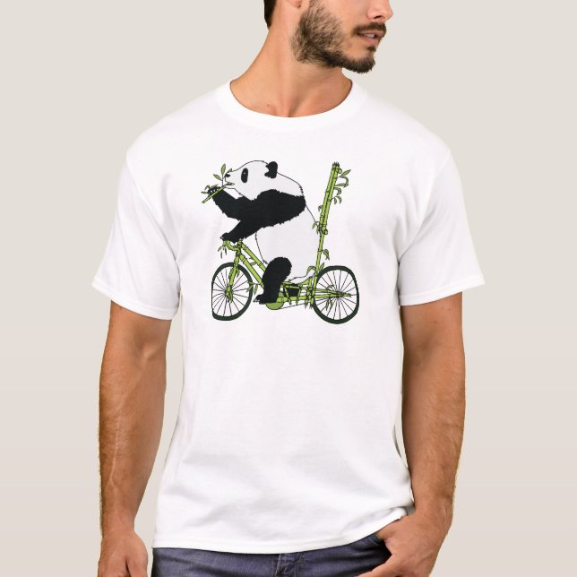 Panda-Bärn-Reitbambus-Fahrrad T-Shirt (Vorderseite)