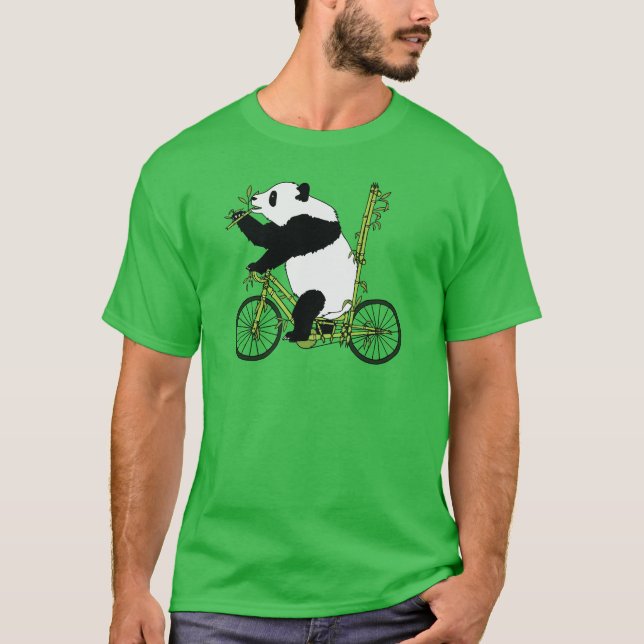 Panda-Bärn-Reitbambus-Fahrrad T-Shirt (Vorderseite)