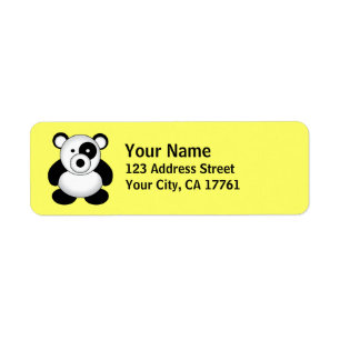 Panda-Bärn-Rücksendeadressen-Aufkleber