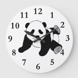 PANDA-BÄRN-UHR GROßE WANDUHR