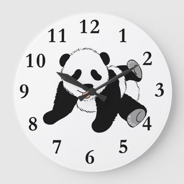 PANDA-BÄRN-UHR GROßE WANDUHR (Vorderseite)