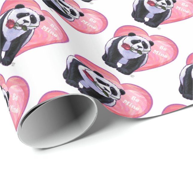 Panda-Bärn-Valentinstag Geschenkpapier (Rolleneckpunkt)