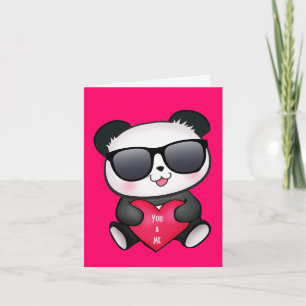 Panda-Bärn-Valentinstag-Karte personifizieren Herz Feiertagskarte