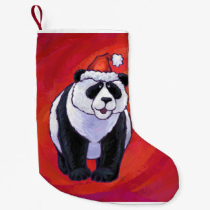 Panda-Bärn-Weihnachten auf Rot Kleiner Weihnachtsstrumpf