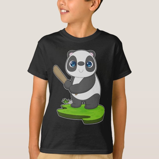 Panda Baseball Baseball T-Shirt (Vorderseite)