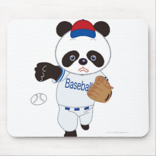 Panda Baseball-Spieler, der einen Baseball pittert Mousepad