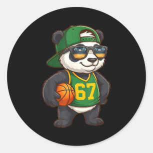 Panda Basketball 67 Gen Alpha Slang Srts Männer Ju Runder Aufkleber
