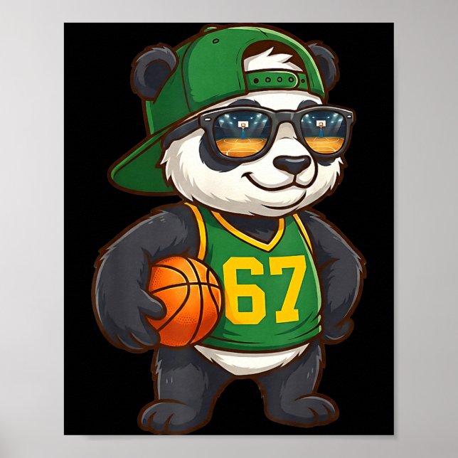 Panda Basketball 67 Gen Alpha Slang Srts Men Boys  Poster (Vorne)