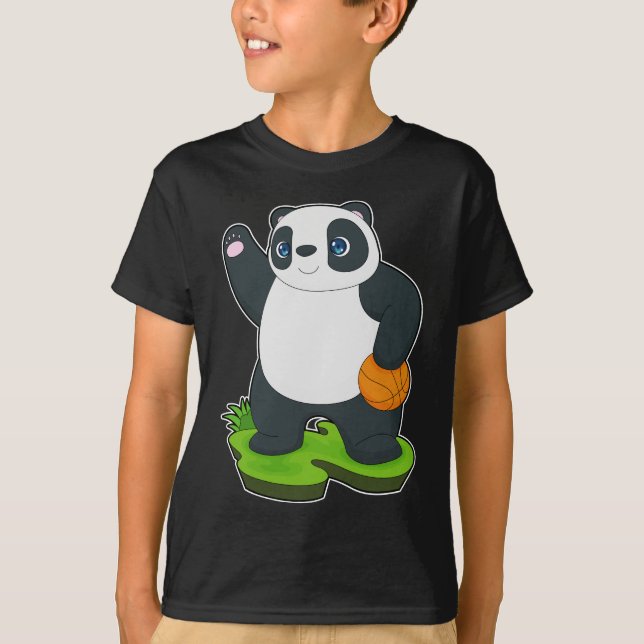 Panda Basketball-Spieler Basketball T-Shirt (Vorderseite)