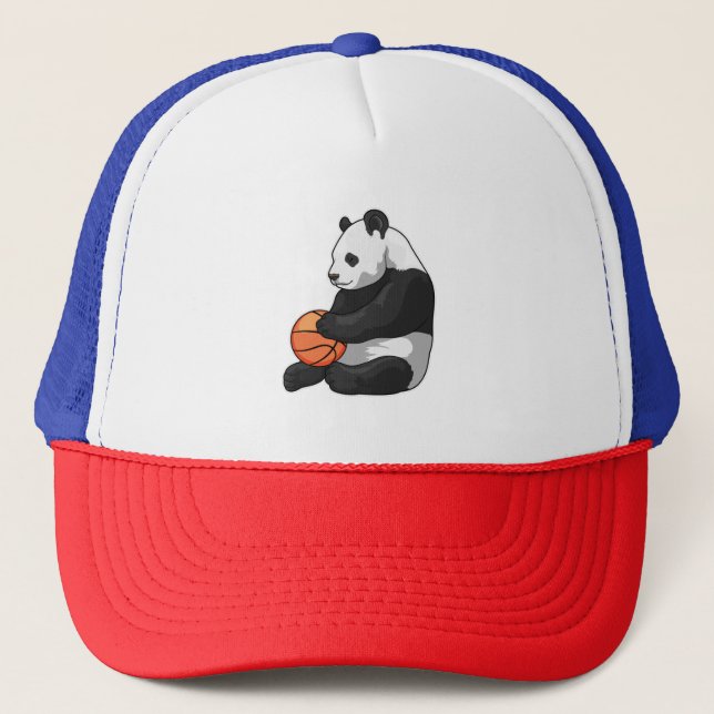Panda Basketball-Spieler Basketball Truckerkappe (Vorderseite)