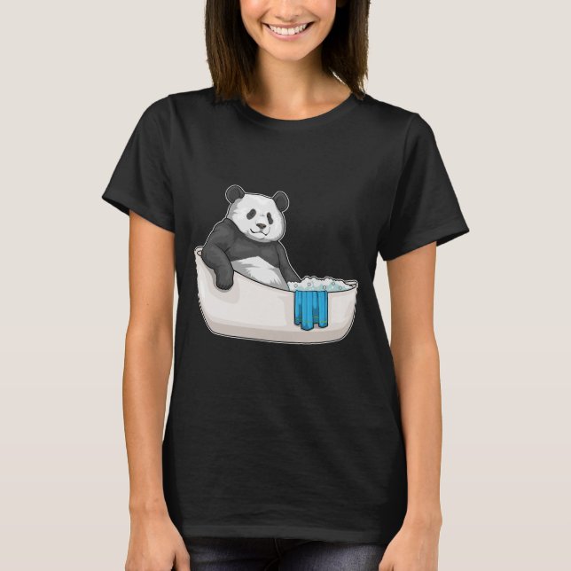 Panda Bathe Bathtub T-Shirt (Vorderseite)