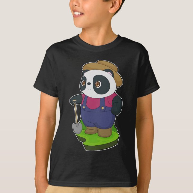 Panda Bauer Shovel T-Shirt (Vorderseite)