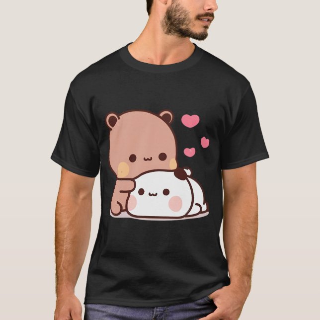 Panda Bear and Brownie True Love Bubu Dudu Couple T-Shirt (Vorderseite)