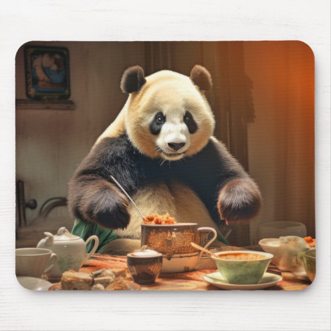 Panda Bear Animal Fun Kochen Küche glückliche Zeit Mousepad (Vorne)