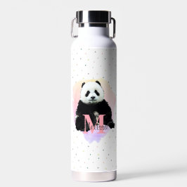 Panda Bear Animal Monogram Child Kid's Pink Trinkflasche