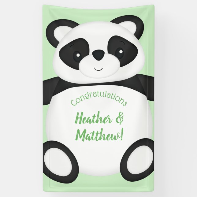 Panda Bear Baby Dusche Banner (Vertikal)