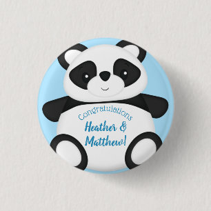 Panda Bear Baby Dusche Button
