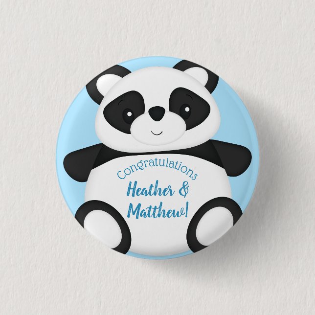 Panda Bear Baby Dusche Button (Vorderseite)