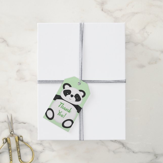 Panda Bear Baby Dusche Geschenkanhänger (Mit Garn)