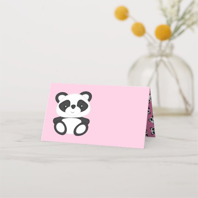 Panda Bear Baby Dusche Platzkarte (Vorderseite)